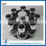 8 Pcs Hotel Use Mini Glass Rotating Condiment Bottles Set thumbnail-1