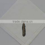 Luxurious 100% Cotton Embroidered Table Napkins With Hemstitch, Set of 6, Various Designs thumbnail-6