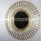 Round Shaped Decorative Metal Frame Mirrors For Wall Arts