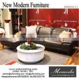 Black Full Leather Modern Sectional Sofa W Adjustable Headrest thumbnail-1