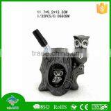 2015 Fashion Beautiful Black Brush Pot Polyresin Owl Statues thumbnail-1