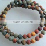 Wholesale Matte 16" 8mm Smooth Round Picasso Jasper Beads thumbnail-1
