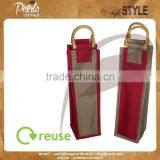 Wine Bag - Made From Nylon Fabric - With Cane Handle thumbnail-1