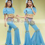 2 Pieces Belly Dance Lesson Wears With Coins
