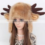 2015 New fashionable winter animal fur hood Hats