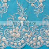 Attractive African Beaded Lace Dress Fabric for Wedding Dress 2017 thumbnail-3