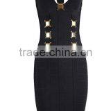 Top Quality HL V-neck Black Sequined Bandage Dress Celebrity Elegant Bodycon Dress HL 2015 thumbnail-3