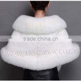 CX-B-M-05E Best Sell Wholesale Price Natural Fox Fur Trim Mink Fur Shawl thumbnail-4