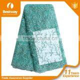 Ashy Grey 100% Polyester Beaded Frence Lace Fabric With Sequins FL1129-5 thumbnail-2