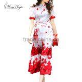 Maxnegio Elegant Maxi Long Sleeve Floral Print Dresses for Beach Dress thumbnail-1