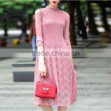 Maxnegio Topshop Pleated Lace Maxi Causal Dress thumbnail-4