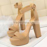 Zm50270b Europe Chunky Heels Slim Women Sexy High Heel Shoes Open Toe Buckle Lady Sandals thumbnail-2