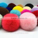 DIY Handmade Smooth Colourful Rex Rabbit Fur Pom Poms for Keychain Garment and Shoese thumbnail-1