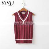 Custom Boy School Uniform Dark Blue V-neck Cable Knit Vest Sweater thumbnail-4