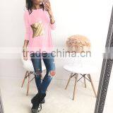 2017 NEW Fashion Women's Long Sleeve Casual Blouse Top T-shirt thumbnail-3
