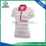 Slim Fit Dry Fit Sublimation Stripe Short Sleeve Womans Golf Shirt thumbnail-1