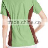 Top Selling Mock Wrap Women Medical Scrubs Wholesale Knit Panel Top thumbnail-2