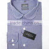 Royal Blue Micro Plaids Mens Dress Shirt Latest Design for Men thumbnail-1
