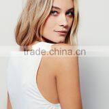 2016 Guangzhou Shandao Bulk Wholesale Fashion Design Summer Casual Sleeveless V Neck White Cotton Women Frock Top thumbnail-6