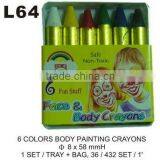 L64 6 COLORS BODY PAINTING CRAYONS thumbnail-1