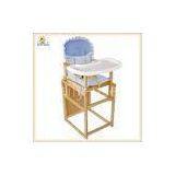Adjustable Baby High Chair , Baby Wooden Chair With Frame