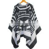 2016 New Design Fashion Autumn Winter Acrylic Bohemian Poncho Shawls With Hooded for Women thumbnail-3