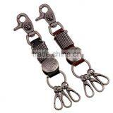 Fashion Punk Men PU Leather Skull Keyring Keychain Pirate Key Ring Chain Keyfob