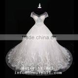 2017 Sexy Shoulder Belt Lace Mermaid Color Wedding Dress Bridal for Bride Scoop Neckline Bridal Dress F10601 thumbnail-1