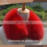 100% Real Winter Multicolor Fox Fur Collar thumbnail-6