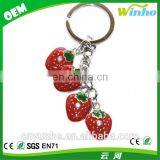 Metal Strawberry Charm Keyring thumbnail-1