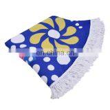 Customsized Different Shapes/Sizes/Weight Microfiber Printed Round Beach Towels thumbnail-3