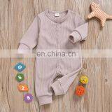 Toddler Baby Overalls Rompers Spring Summer Round Collar Jumpsuit Boy Girl Solid Color Bodysuit for 0-18M thumbnail-3