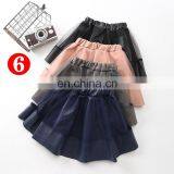 Sprint Autumn Vintage Kid Girl Pleated Skirt Children Girl Solid Pu Leather Pleated Skirt Short School Girl Skirt for 4-8T thumbnail-7