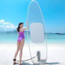 CE Certificated Clear Paddle Board/clear SUP Board With White Anti Slip Pad and White Rim for Water Sports Adventure in Thailand thumbnail-1