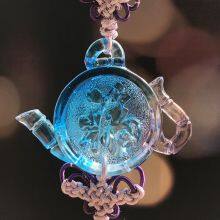 Handmade Crystal Religious Kwan Yin Buddha Head Car Hanging Pendant thumbnail-5