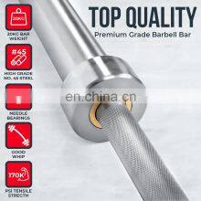 Gym Barra 45Lbs 7Ft Weight Lifting Black Power Pink 20Kg Bar 15Kg Weightlifting Weight Barbell Bar thumbnail-2