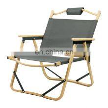 Wholesale Beach Camp Chair Outdoor Glamping Furniture Portable Wood Grain Aluminum Folding Camping Chair thumbnail-3