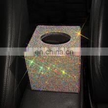 Creative Car Tissue Box Diamond Crystal Auto Tissue Holder Luxury Car Accessories Multifunction Bling Tissue Cover thumbnail-4