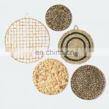Decorative Set 100% Natural Water Hyacinth Material Wall Art Design Woven Straw Cozy Decor Home Wholesale Made in Vietnam thumbnail-1