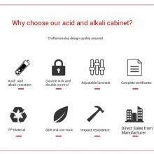 Gabinete de almacenamiento de ácidos de PP de laboratorio de alta resistencia con bandeja de contención de derrames soldada | Material anticorrosivo y no tóxico thumbnail-5