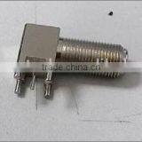 Nickel Plated F Series Type Female rf Connectors R/A PCB Mount Connector