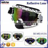 BJ-MG-013A Manufacturer Adult Reflective Beard Frame custom racing motorcycle goggle