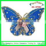 Blue butterfly bead chiffon flower decoration for garment