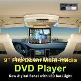 China Factory 9" Multi-media Digital Panel Flip Down Portable Factory Made Auto Flip Down Dvd Player With Sd thumbnail-1