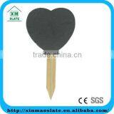 Heart Shape Custom Slate Stone Plant Labels With Wooden thumbnail-1