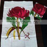 Kitchen Textile Printed Tea Towel for Home Decoration Linen Tea Towel for Promotion and Gift--beautiful Flower New Design thumbnail-3