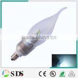 LED Candle Bulb E12 3W LED Candle Bulb SMD5630 Cool White Silver Candle Lamp thumbnail-1