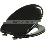 UF toilet seat cover with soft close and quick release function in black color