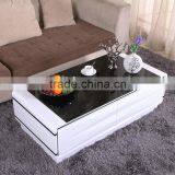 MDF Coffee Table White High Gloss Center Table Coffee Tables With Drawer Quality Choice thumbnail-2