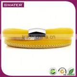 China Supplier Dark Yellow Buckle Leather Bracelet